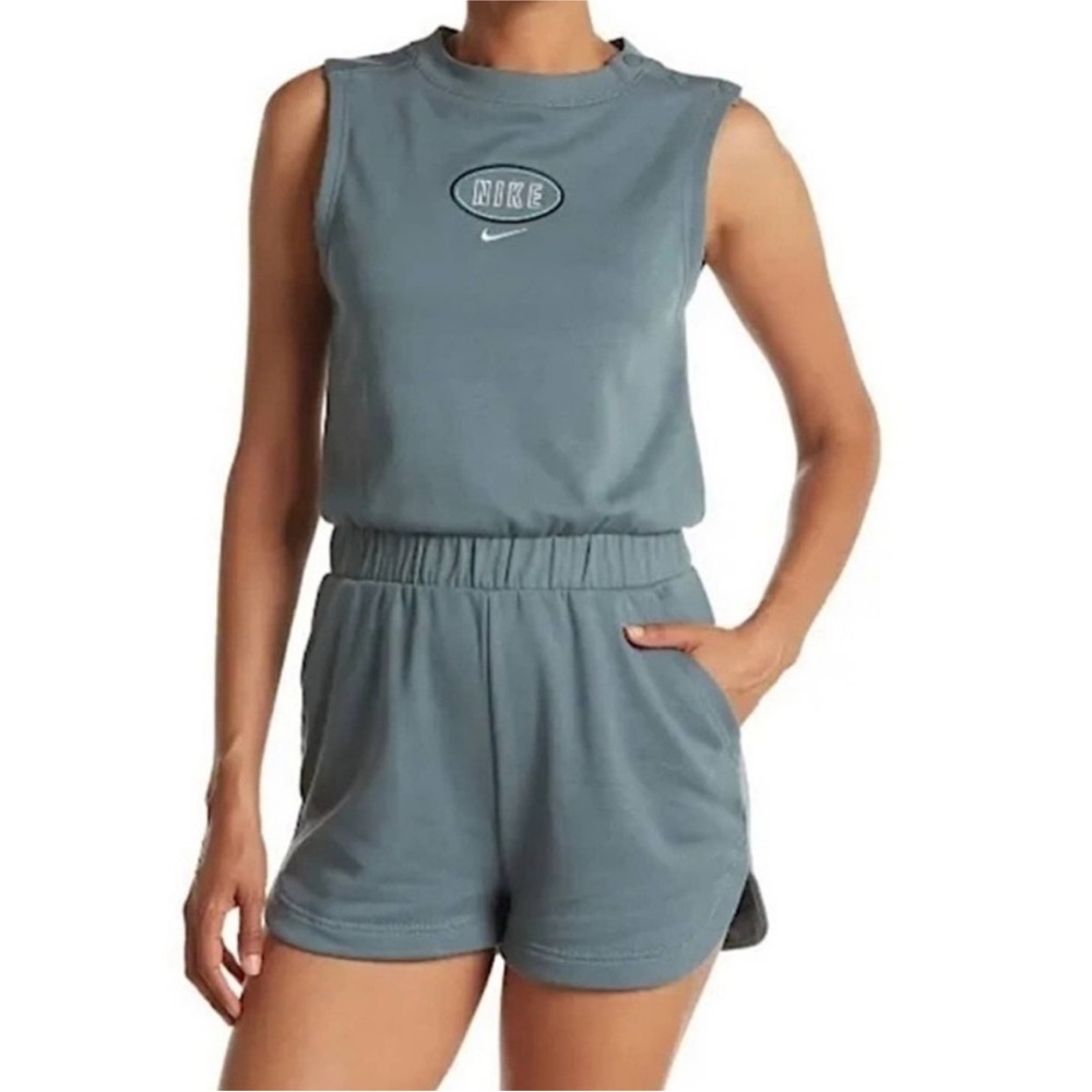 Nike Sportswear Hasta Green Varsity Sleeveless Romper Size medium